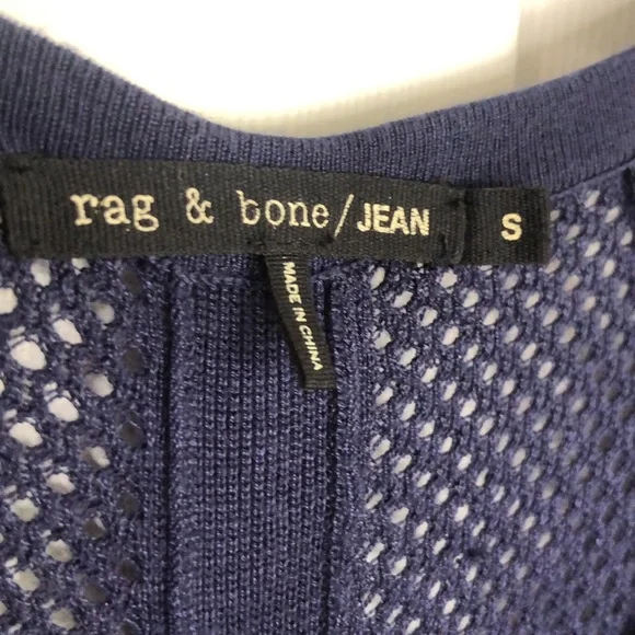 RAG & BONE mesh navy blue scoop neck short sleeve net shirt size SMALL - Picture 12 of 12